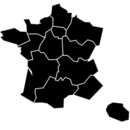 Map of France with Regions