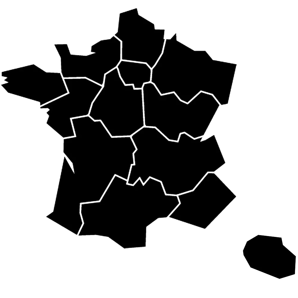 Map of France with Regions