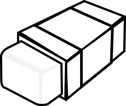 Black and White Rectangular Eraser
