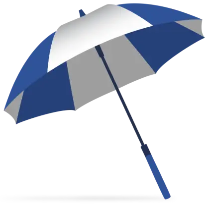 Blue and White Umbrella Illustration