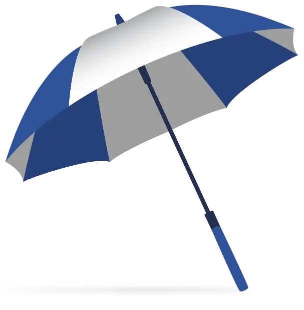 Blue and White Umbrella Illustration