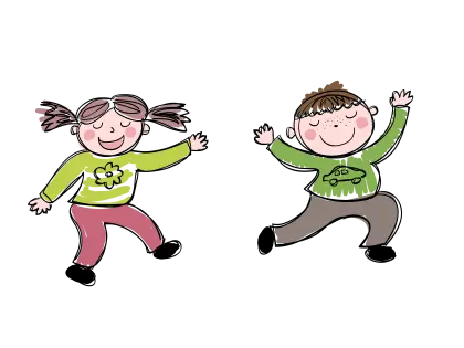Happy Cartoon Children Dancing