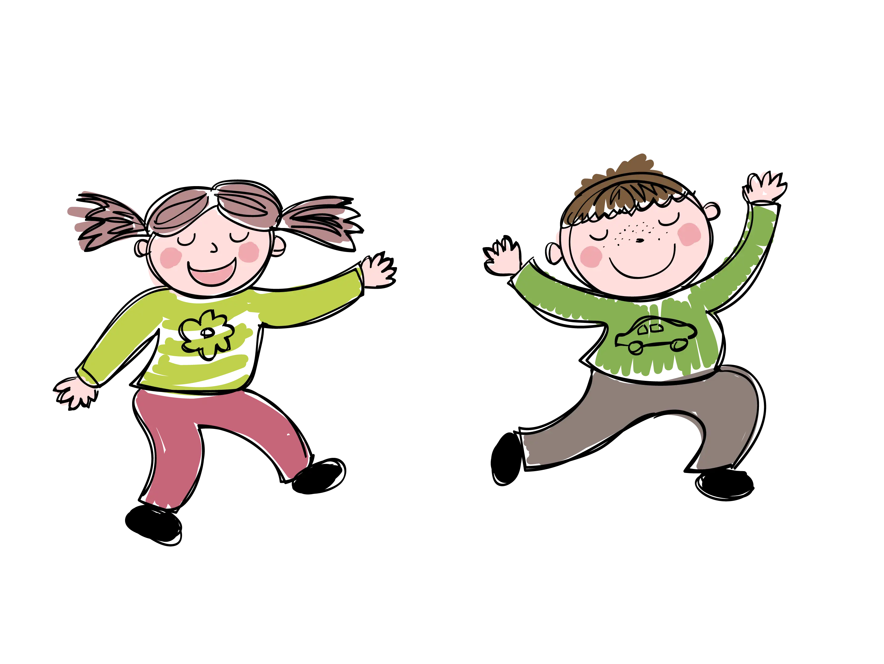 Happy Cartoon Children Dancing
