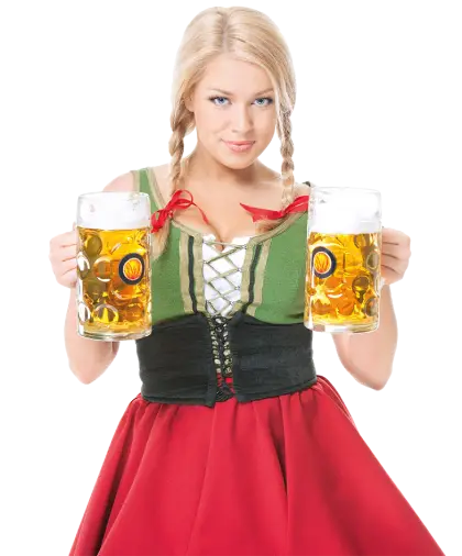 Woman Holding Beer Mugs