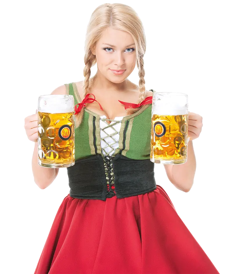 Woman Holding Beer Mugs