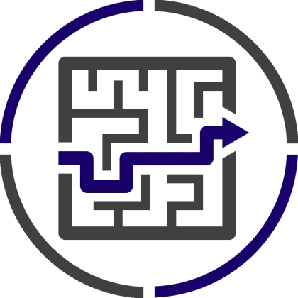 Maze with Pathfinding Arrow Icon