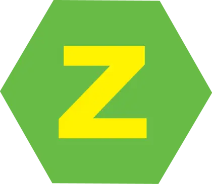 Green Hexagon with Letter Z