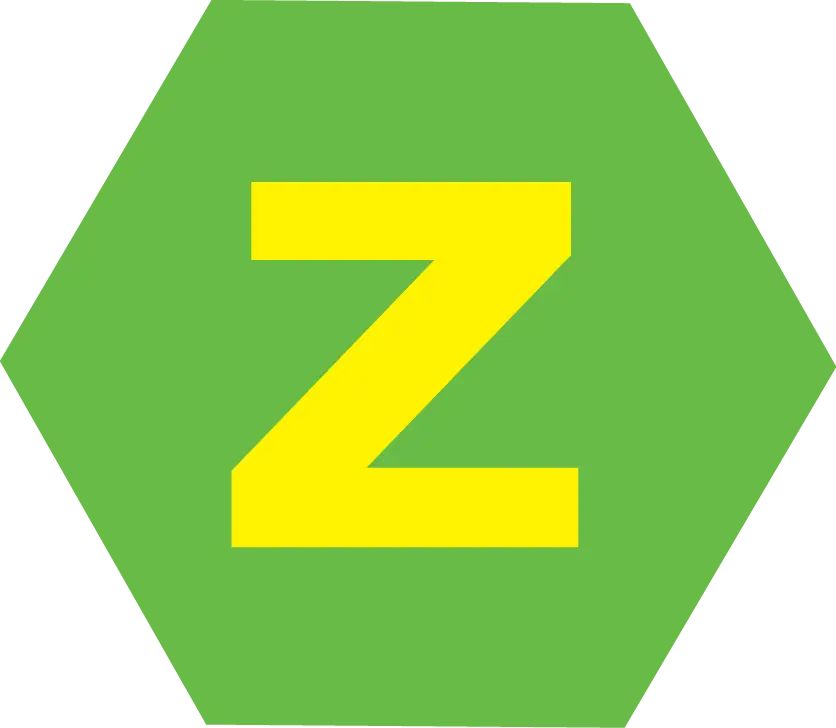 Green Hexagon with Letter Z