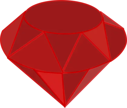 Shiny Red Gemstone with Diamond Cut