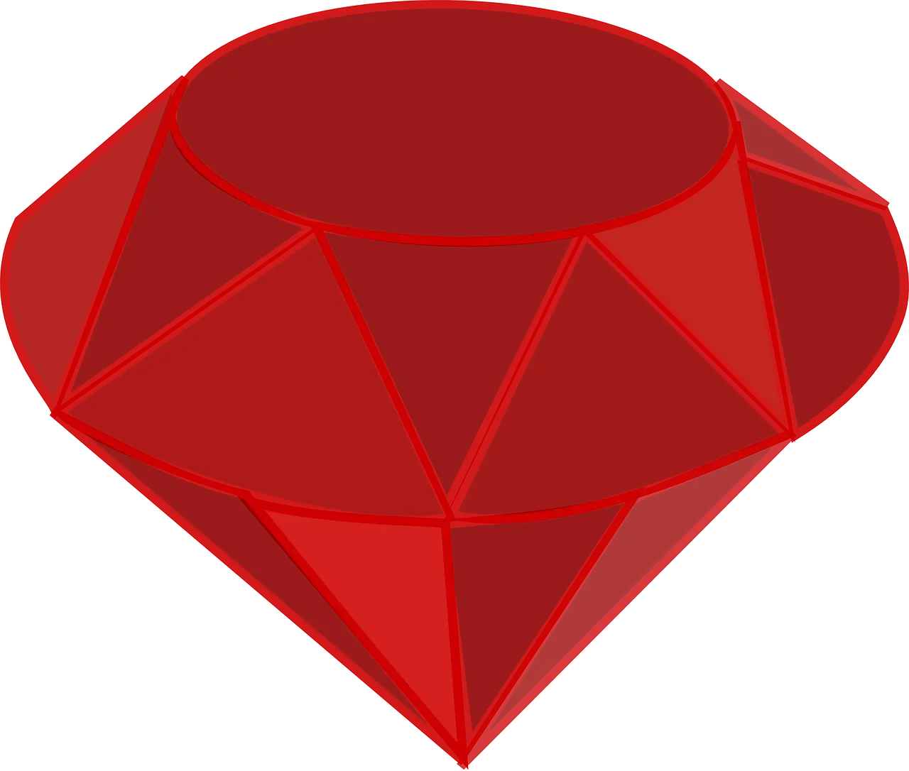 Shiny Red Gemstone with Diamond Cut