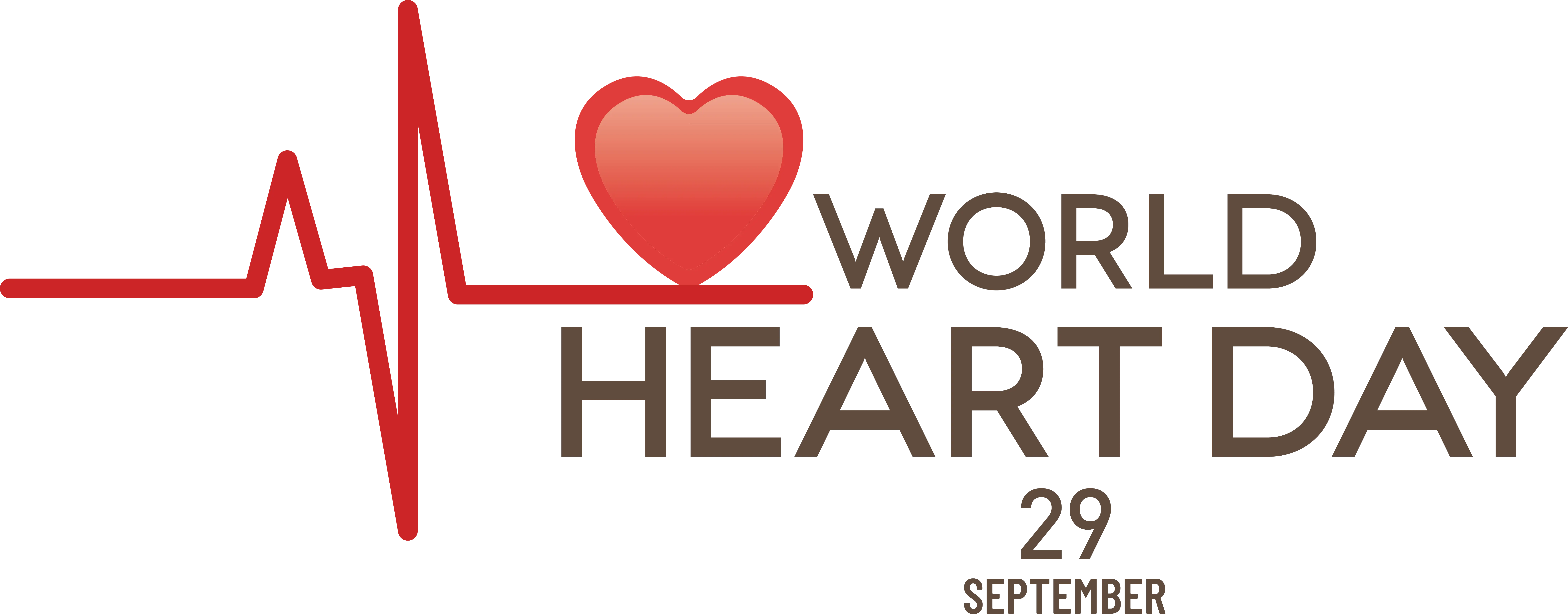 World Heart Day Logo with Heart and Heartbeat Design