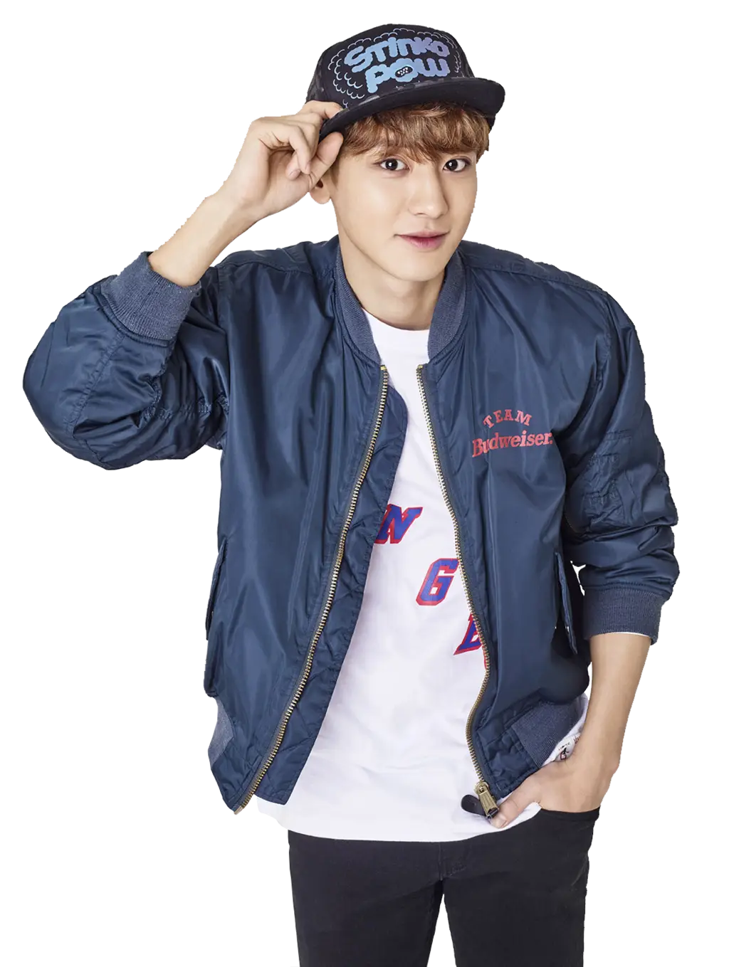 Man in Blue Jacket and Cap