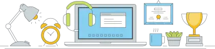 Organized Workspace with Laptop
