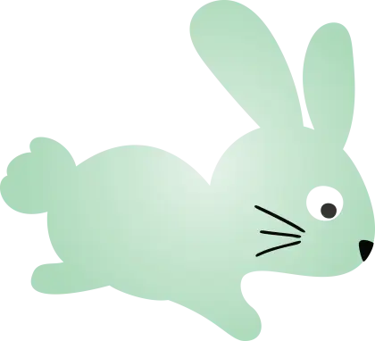 Green Jumping Bunny Cartoon Design