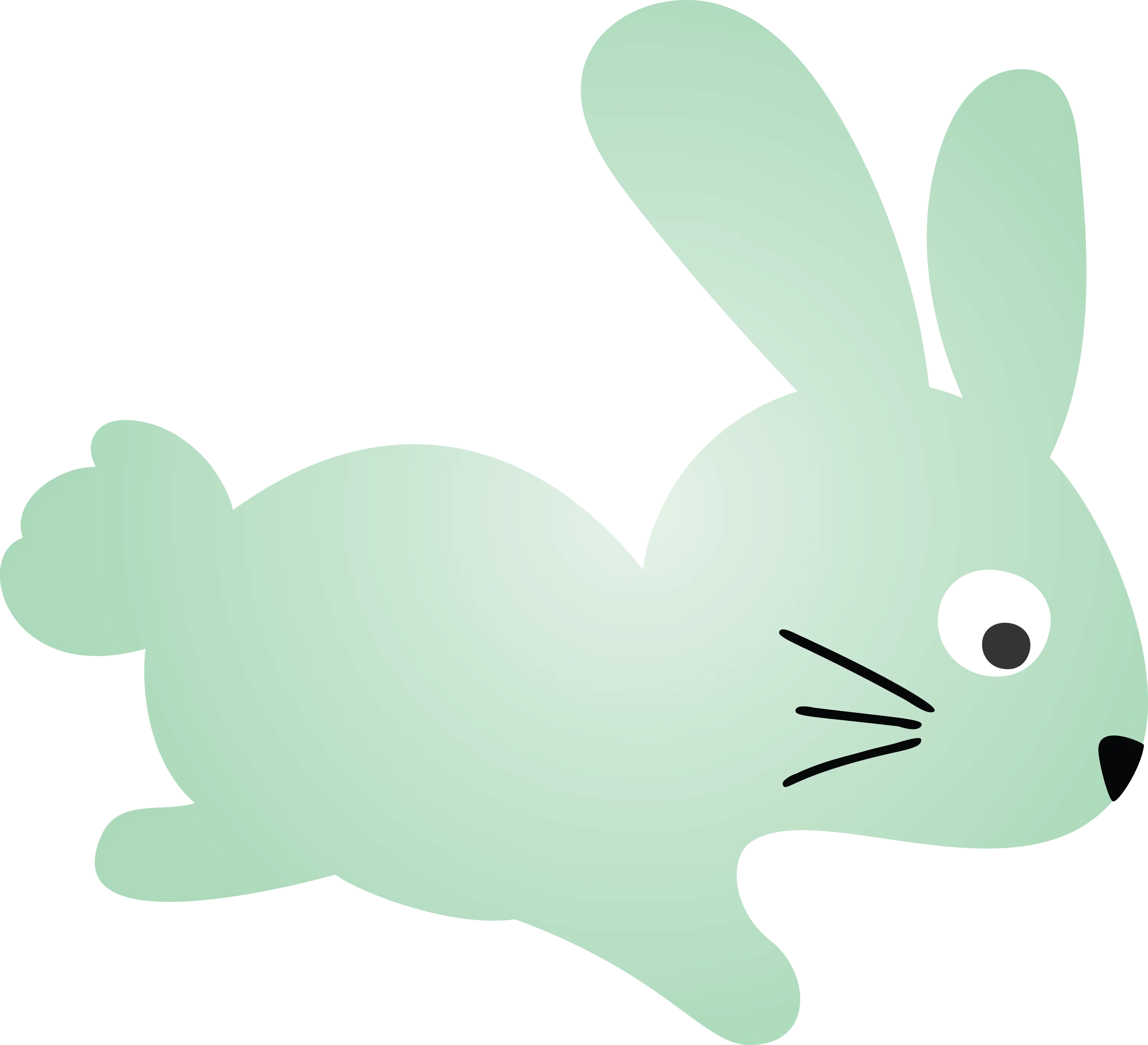 Green Jumping Bunny Cartoon Design