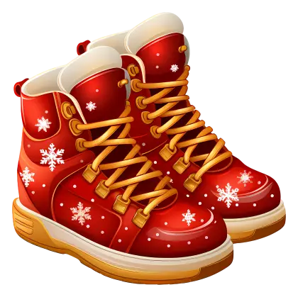 Red Winter Boots with Snowflakes