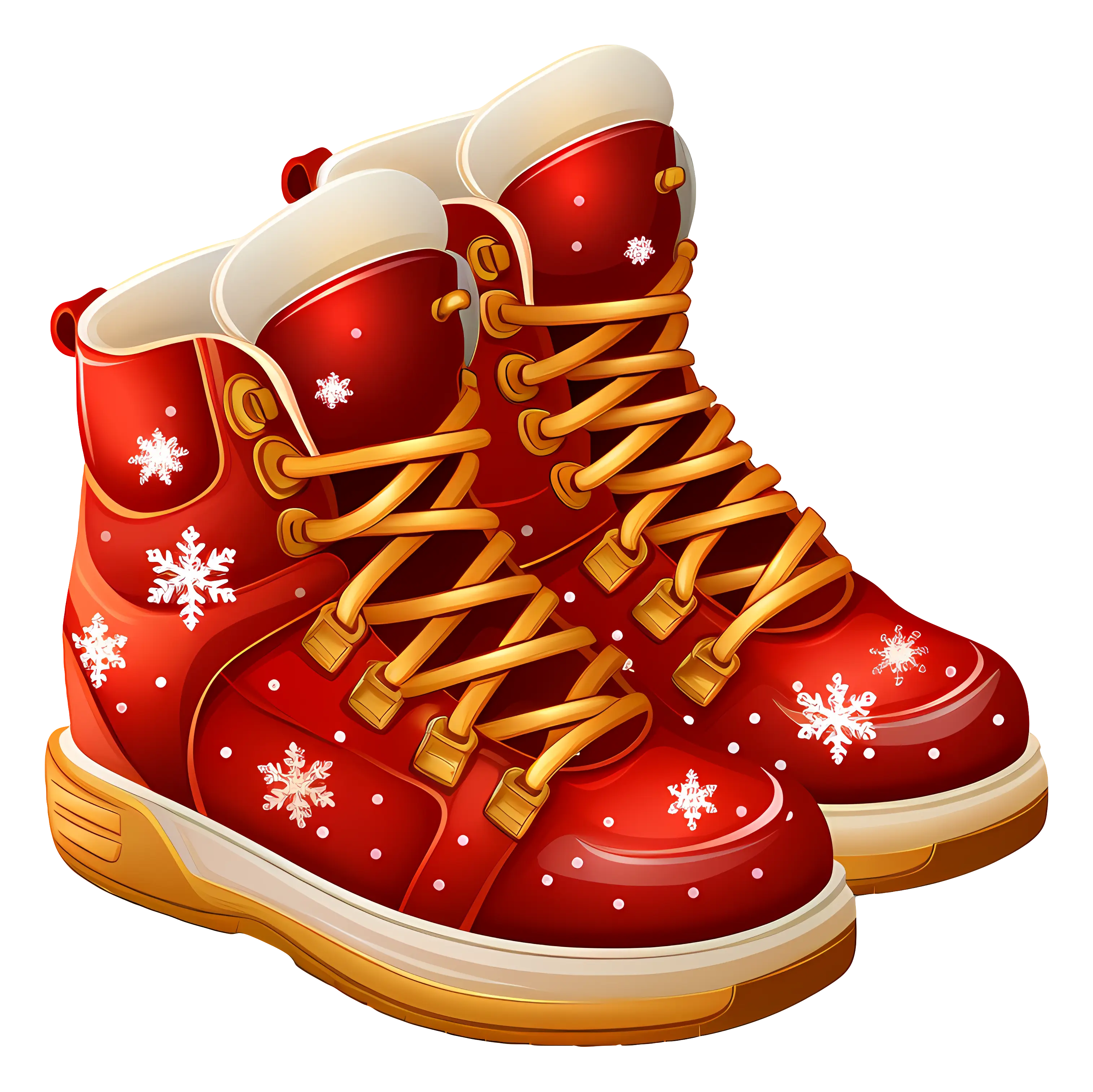 Red Winter Boots with Snowflakes