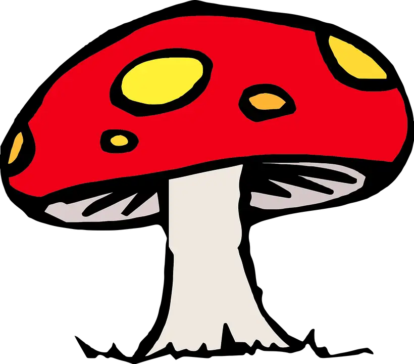 Red Mushroom Cartoon Illustration