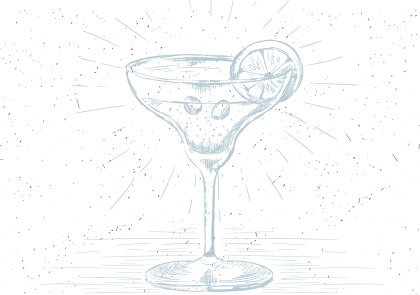 Cocktail Glass with Lemon Slice