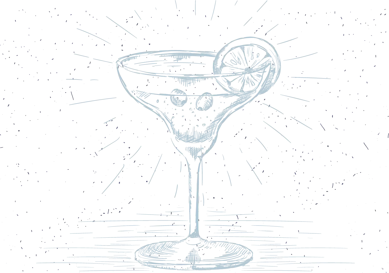 Cocktail Glass with Lemon Slice