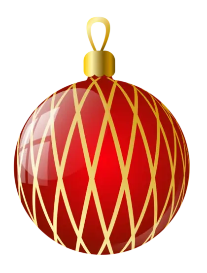 Red Christmas Ornament with Gold Design
