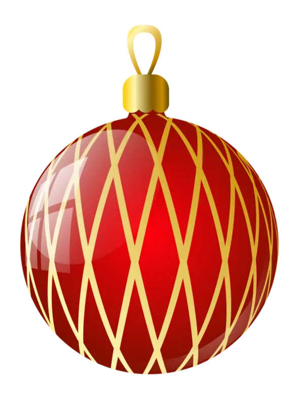 Red Christmas Ornament with Gold Design