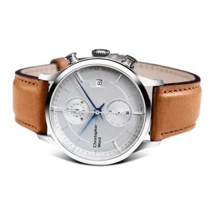 Classic Leather-Strap Analog Wristwatch
