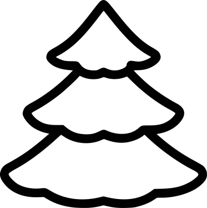 Black and White Christmas Tree Outline