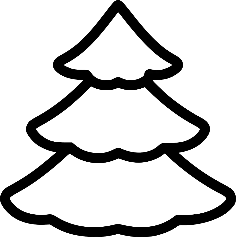 Black and White Christmas Tree Outline