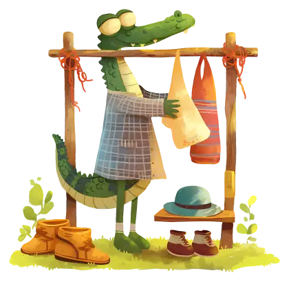 Fashionable Crocodile with Clothes