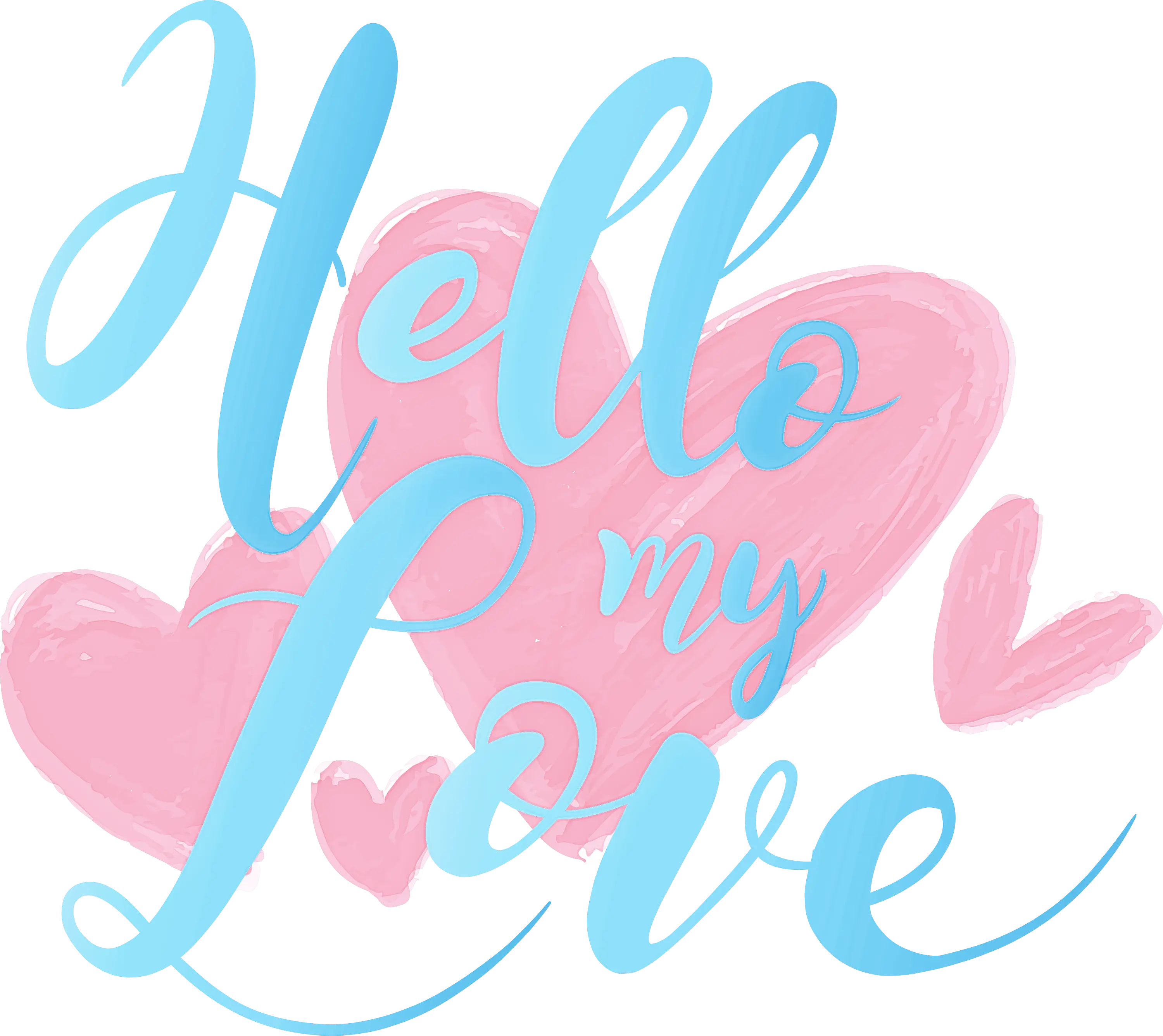 Romantic 'Hello My Love' Heart Art