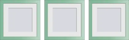 Set of Three Green Photo Frames