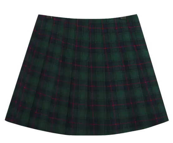 Green Checkered Plaid Skirt