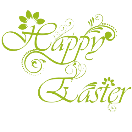 Happy Easter Text with Floral Design