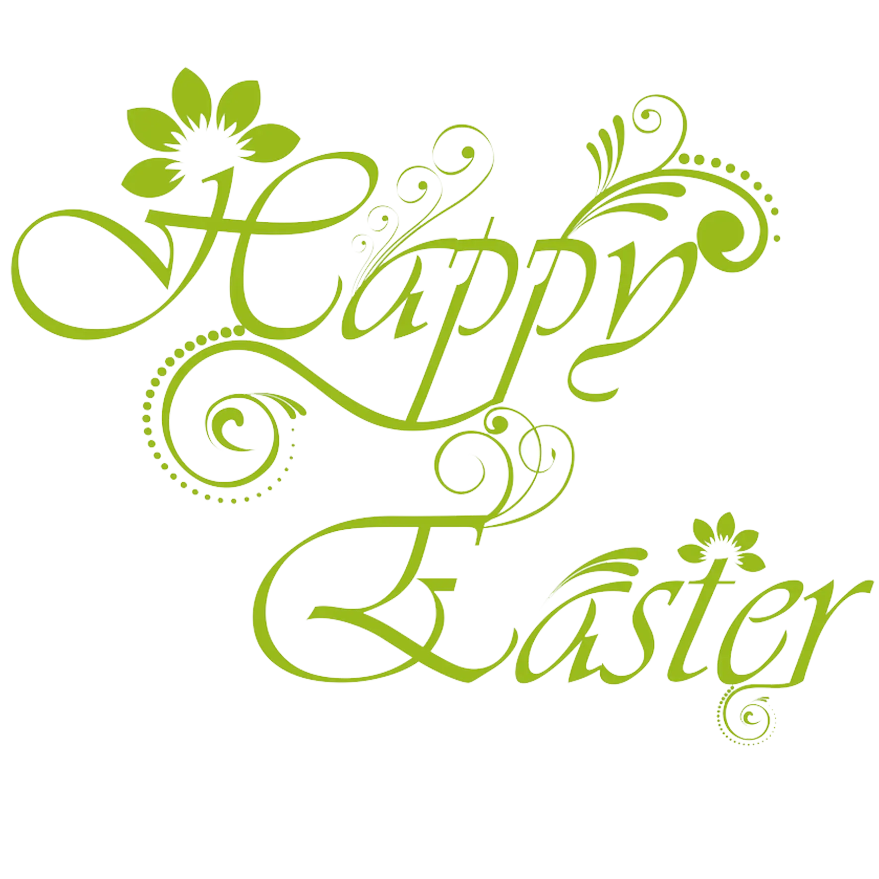 Happy Easter Text with Floral Design