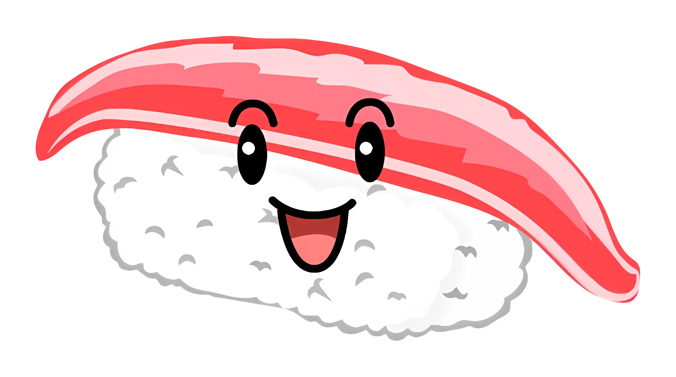 Cute Sushi Cartoon with Happy Expression