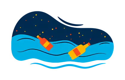 Bottles Floating in Water