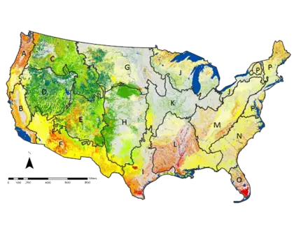 Map of USA with Geographical Details