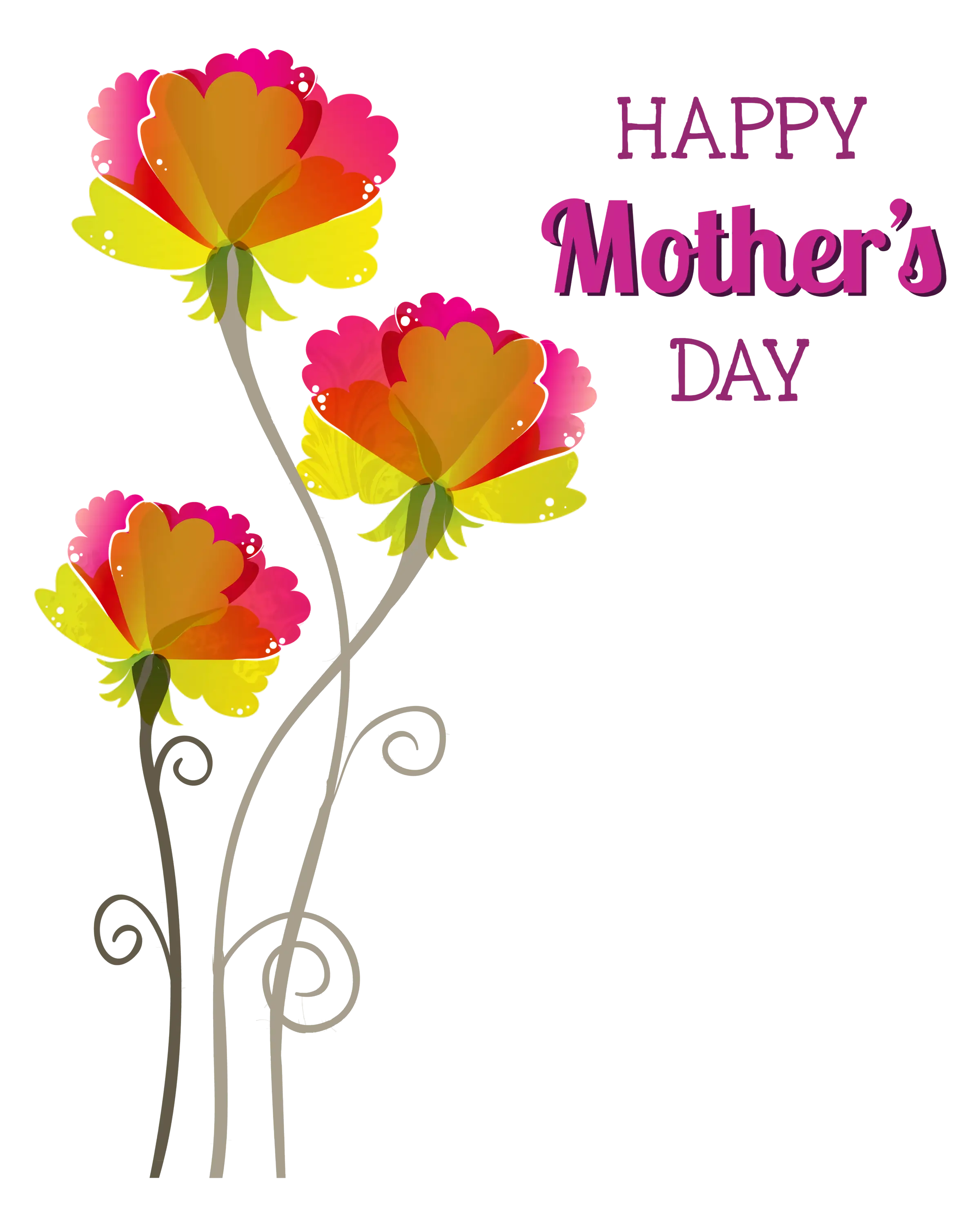 Mother's Day Greeting with Floral Design