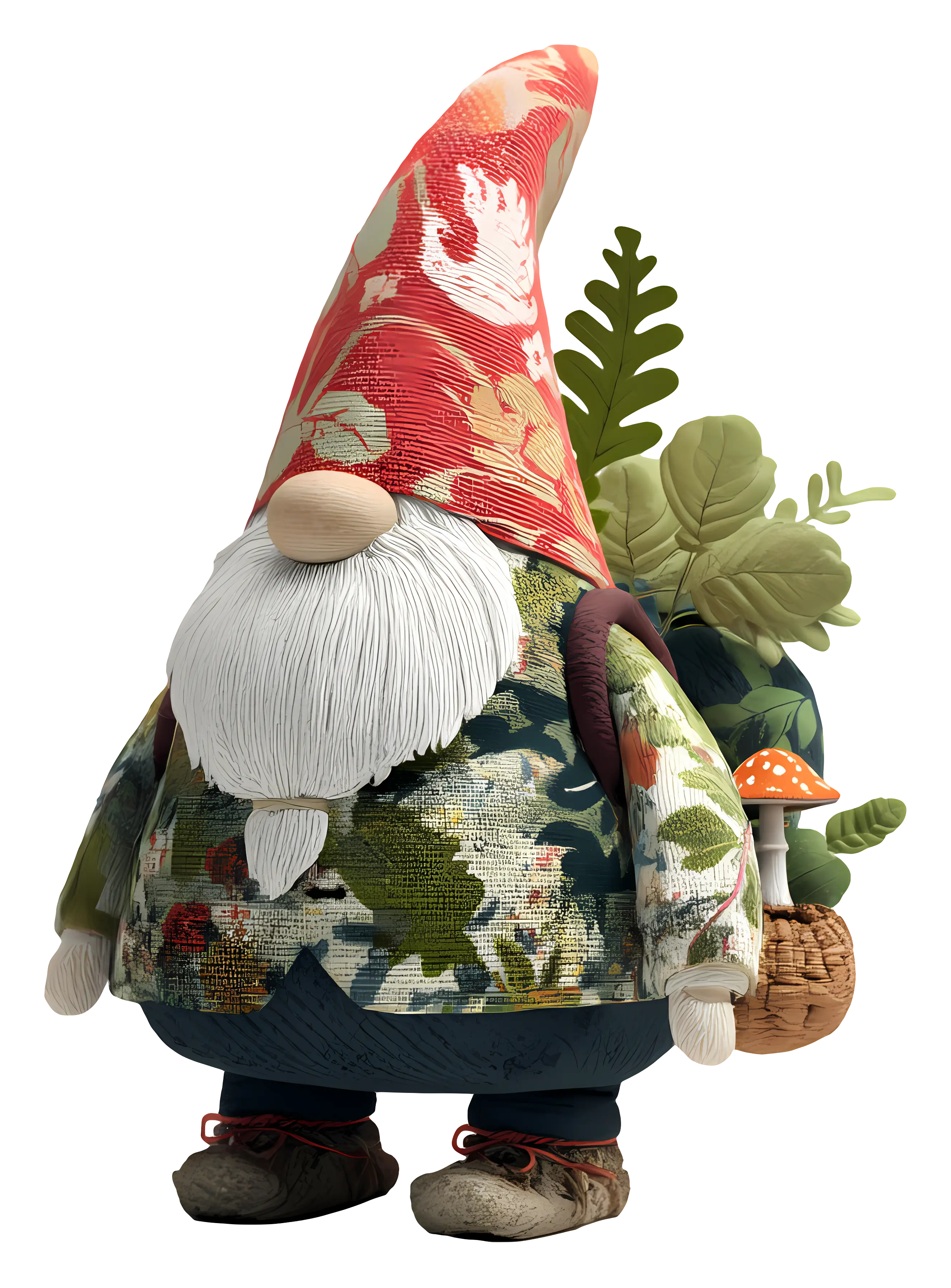 Garden Gnome with Plants