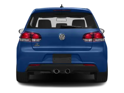 Blue Car Rear View with Exhaust Pipes