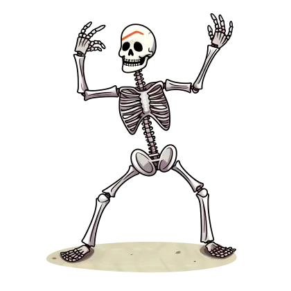 Playful Cartoon Skeleton in a Fun Pose
