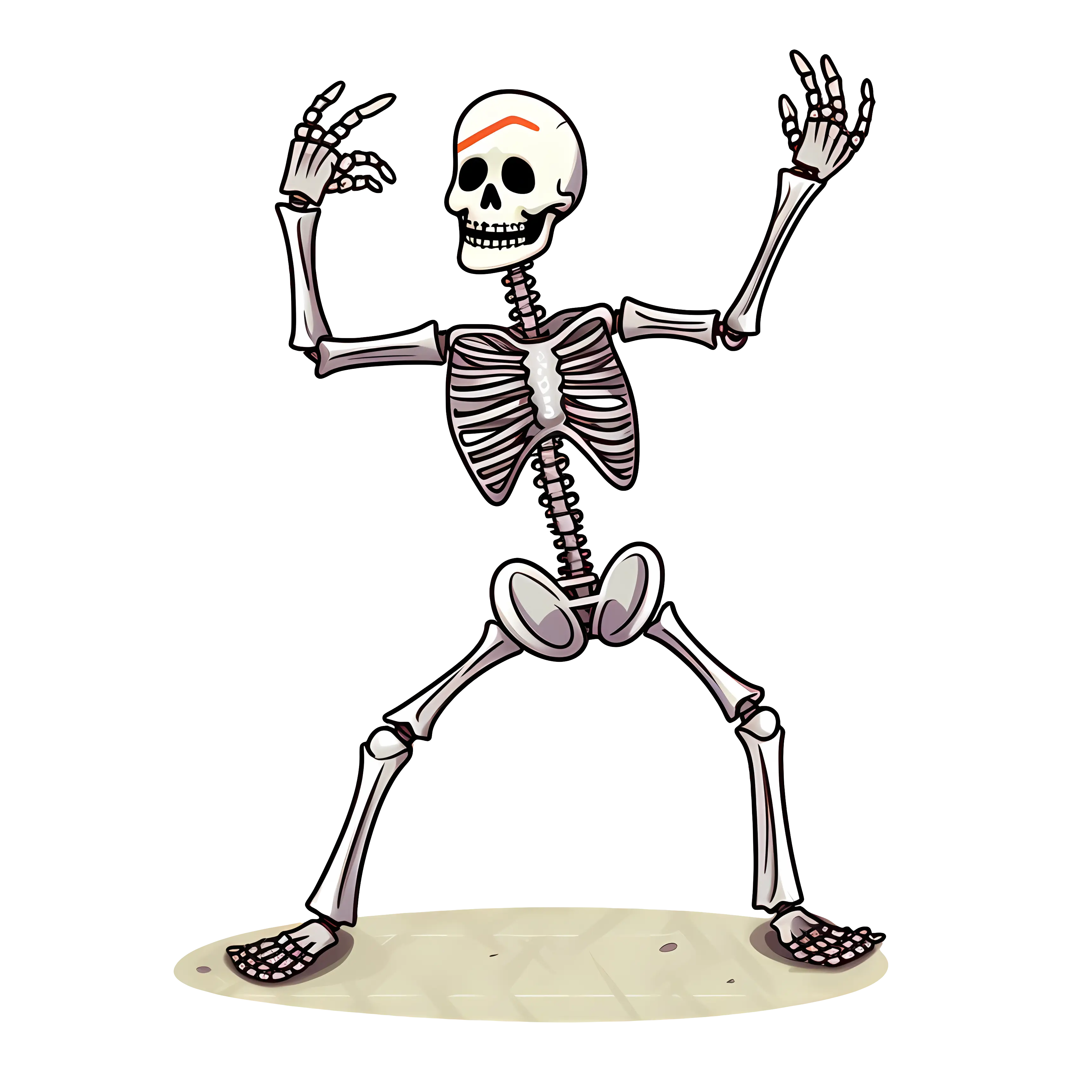 Playful Cartoon Skeleton in a Fun Pose