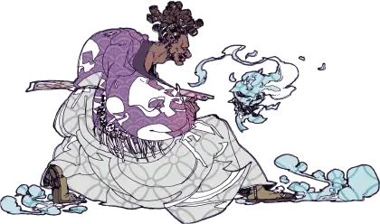 Fantasy Sorcerer with Magical Creature