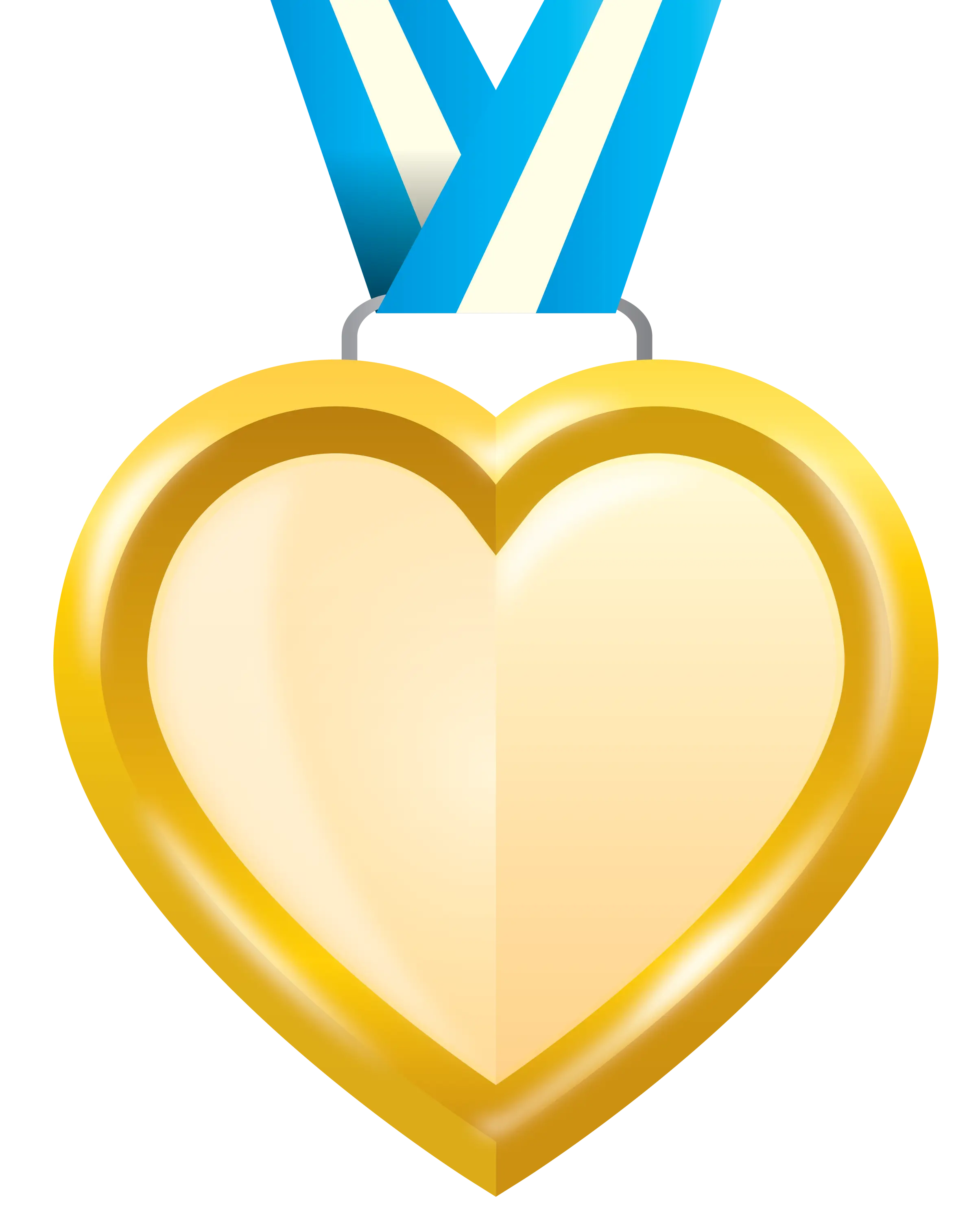 Gold Heart Medal with Ribbon