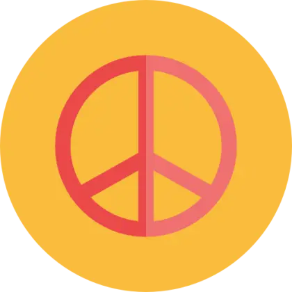 Peace Symbol on Yellow Background