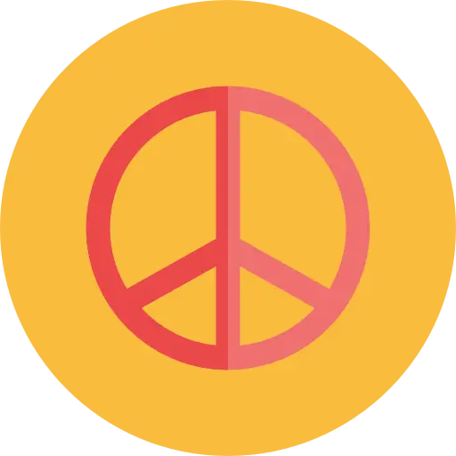 Peace Symbol on Yellow Background