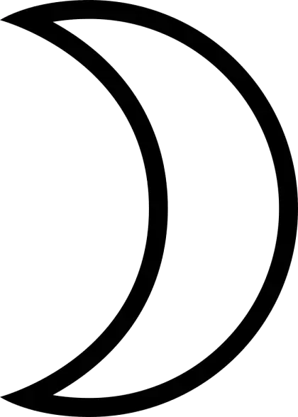 Black Crescent Outline Symbol
