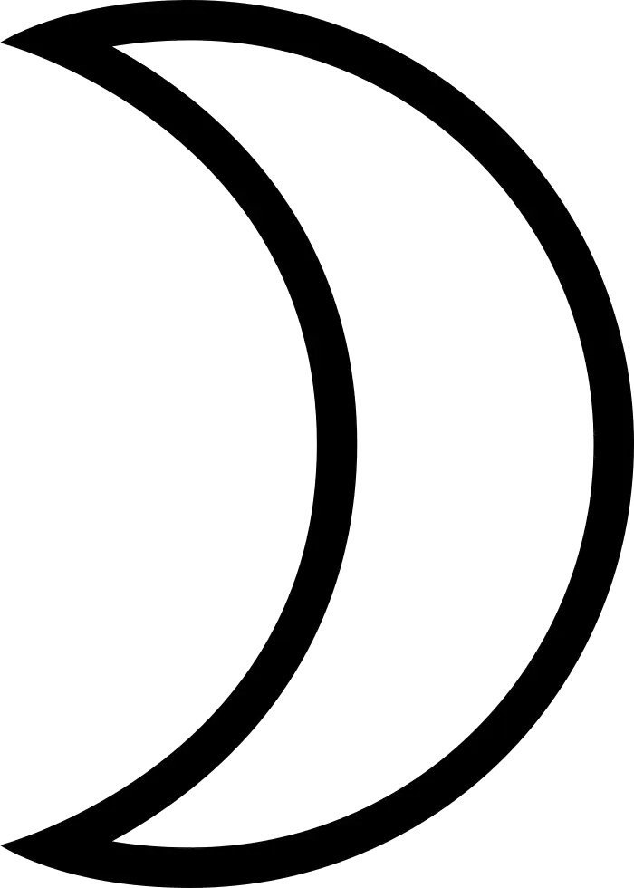 Black Crescent Outline Symbol