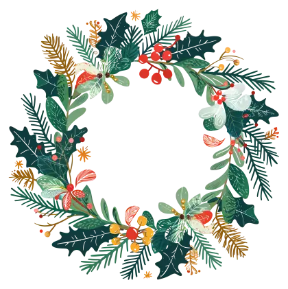 Festive Christmas Wreath with Seasonal Details